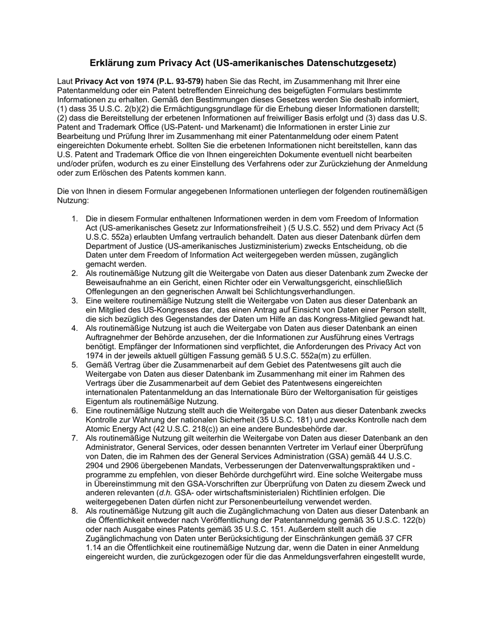 Form PTO / AIA / 82 Transmittal for Power of Attorney to One or More Registered Practitioners (English / German), Page 5