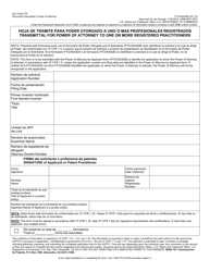Document preview: Form PTO/AIA/82 Transmittal for Power of Attorney to One or More Registered Practitioners (English/Spanish)