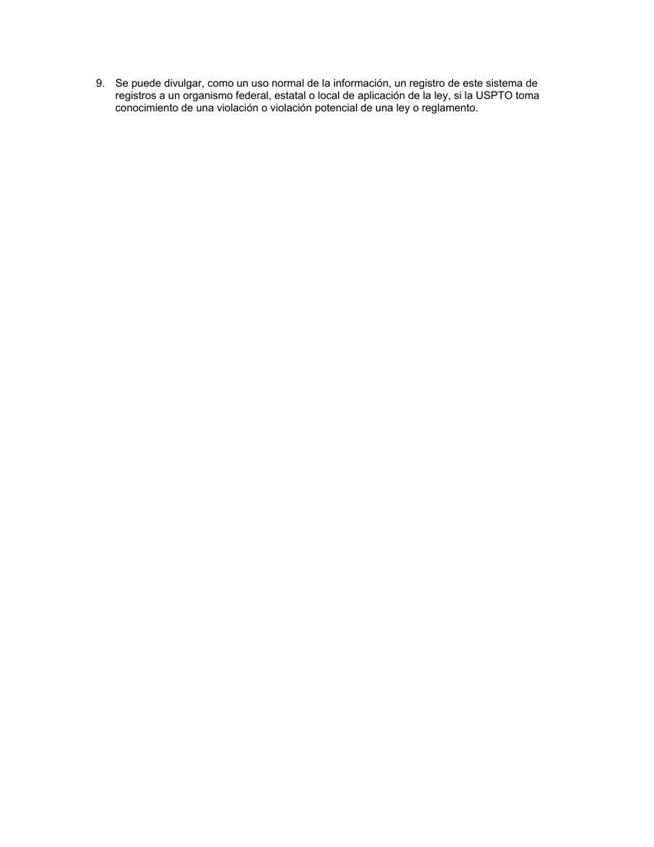 Form PTO / AIA / 82 Transmittal for Power of Attorney to One or More Registered Practitioners (English / Spanish), Page 6