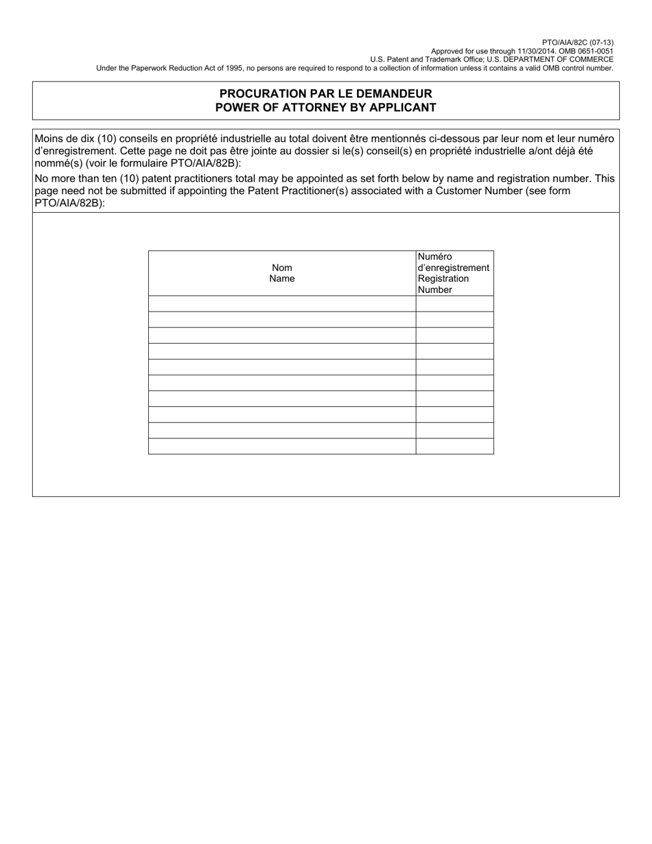 Form PTO / AIA / 82 Transmittal for Power of Attorney to One or More Registered Practitioners (English / French), Page 4
