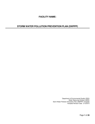 Document preview: Storm Water Pollution Prevention Plan (Swppp) Template - Michigan