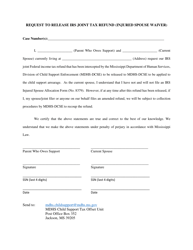 Request to Release IRS Joint Tax Refund (Injured Spouse Waiver) - Mississippi, Page 2