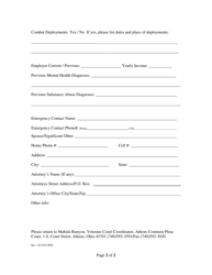 Veterans Court Application - Athens County, Ohio, Page 2