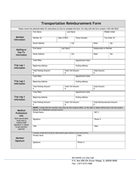 Transportation Reimbursement Form - New Hampshire, Page 2