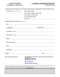 Document preview: Change of Information Request - Pest Control License - Illinois