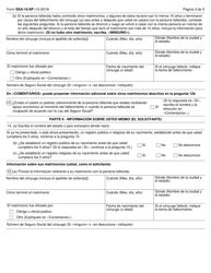 Formulario SSA-10-SP Solicitud Para Beneficios De Seguro Como Conyuge Sobreviviente (Spanish), Page 3