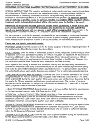 Form DHCS1010 Quarterly Report on Involuntary Treatment - California, Page 2