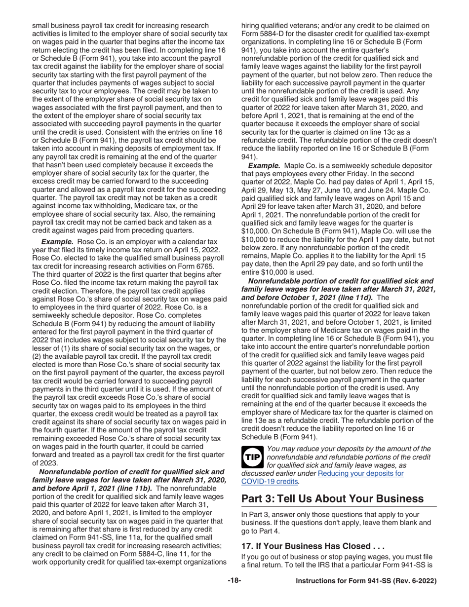 Instructions for IRS Form 941-SS Employers Quarterly Federal Tax Return - American Samoa, Guam, the Commonwealth of the Northern Mariana Islands, and the U.S. Virgin Islands, Page 18