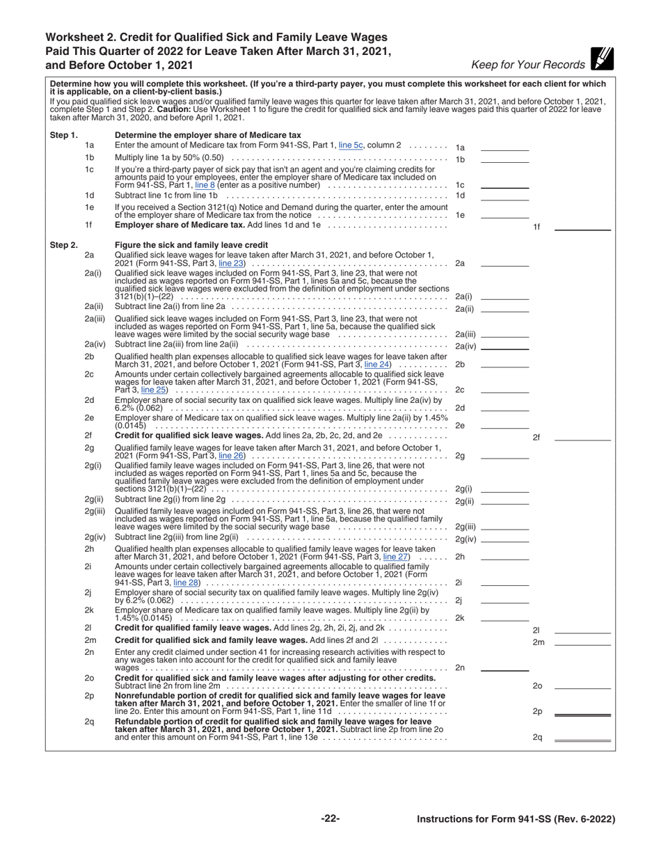 Instructions for IRS Form 941-SS Employers Quarterly Federal Tax Return - American Samoa, Guam, the Commonwealth of the Northern Mariana Islands, and the U.S. Virgin Islands, Page 22