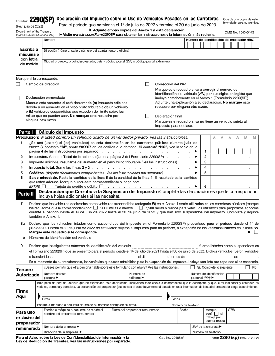 IRS Formulario 2290(SP) Declaracion Del Impuesto Sobre El Uso De Vehiculos Pesados En Las Carreteras (Spanish), Page 3