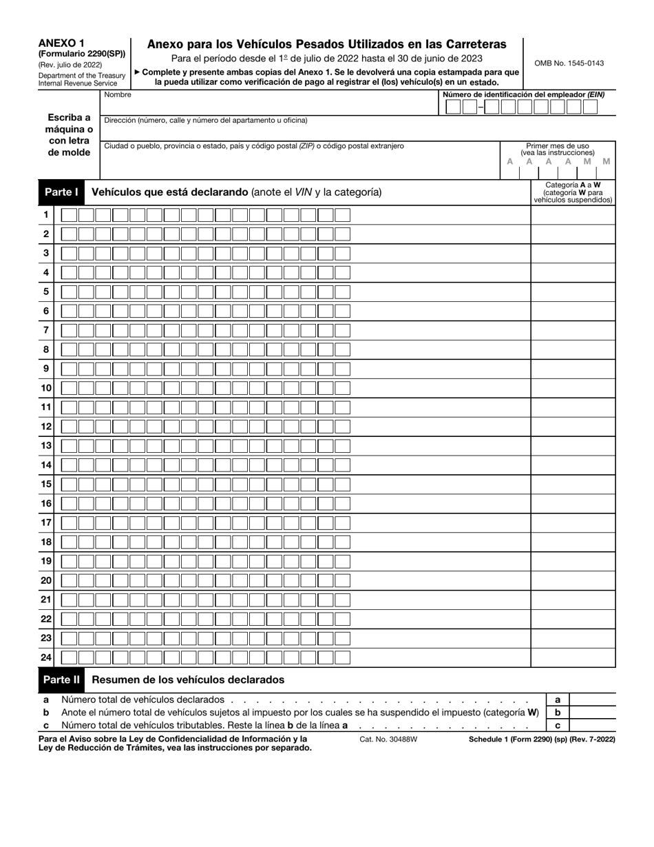 IRS Formulario 2290(SP) Declaracion Del Impuesto Sobre El Uso De Vehiculos Pesados En Las Carreteras (Spanish), Page 5