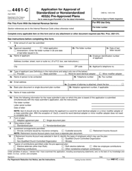 IRS Form 4461-C Application for Approval of Standardized or Nonstandardized 403(B) Pre-approved Plans