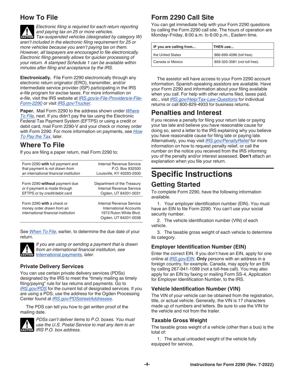Instructions for IRS Form 2290 Heavy Highway Vehicle Use Tax Return, Page 6