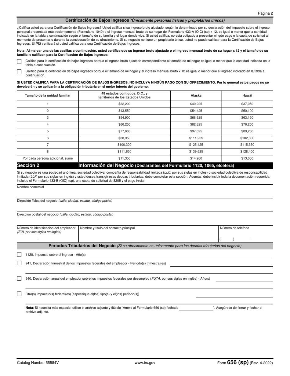 IRS Formulario 656 Ofrecimiento De Transaccion (Spanish), Page 3