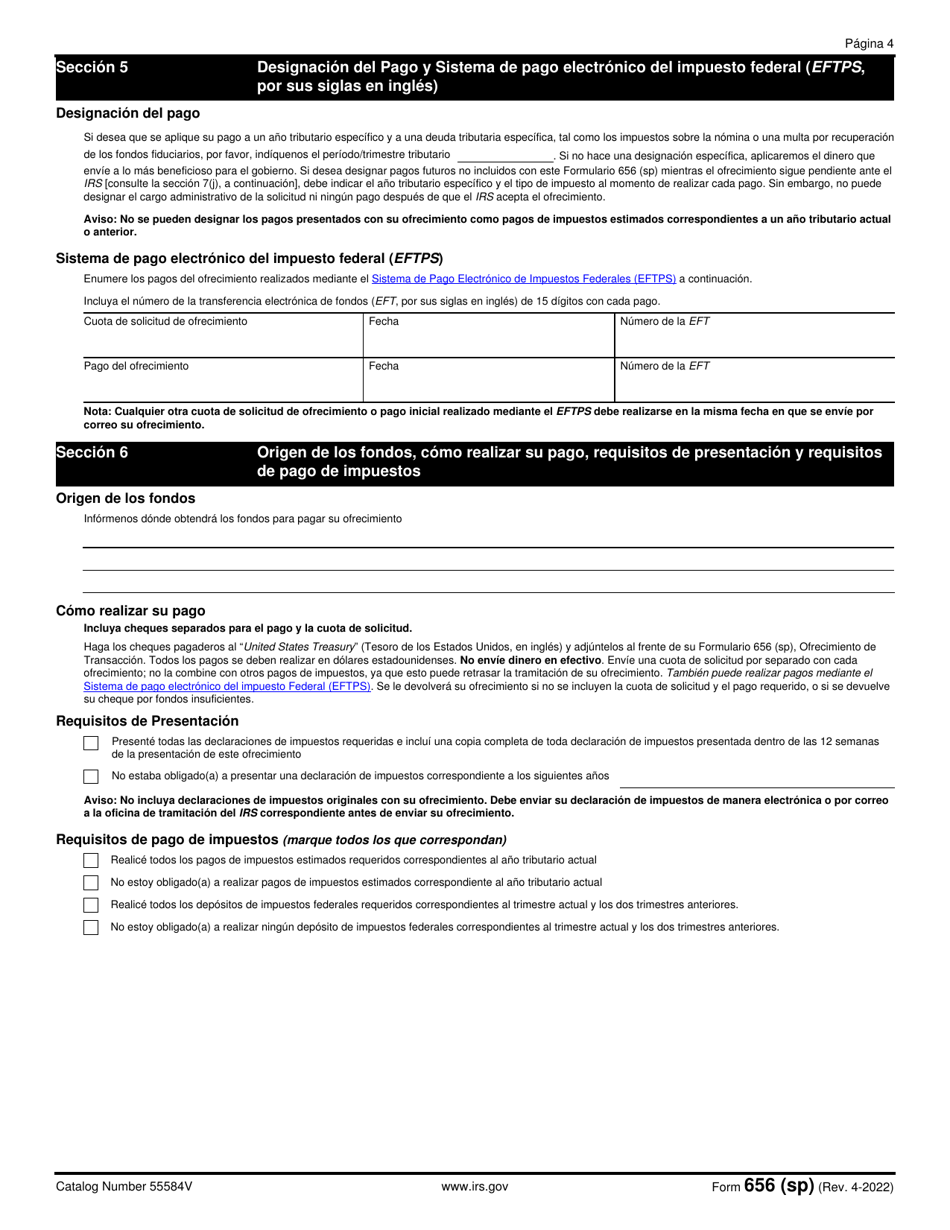 IRS Formulario 656 Ofrecimiento De Transaccion (Spanish), Page 5