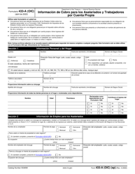 Document preview: IRS Formulario 433-A (OIC) Informacion De Cobro Para Los Asalariados Y Trabajadores Por Cuenta Propia (Spanish)