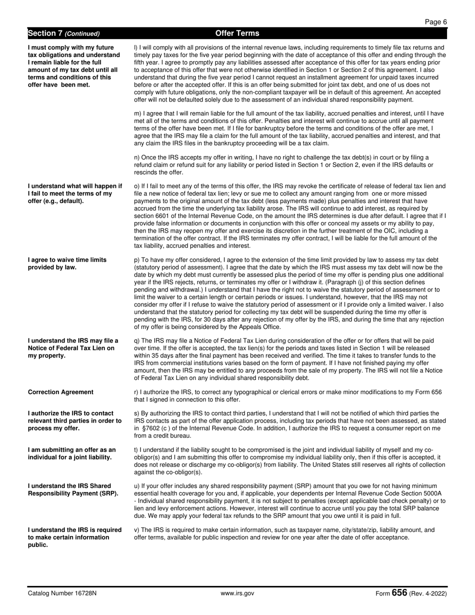 IRS Form 656 Offer in Compromise, Page 7