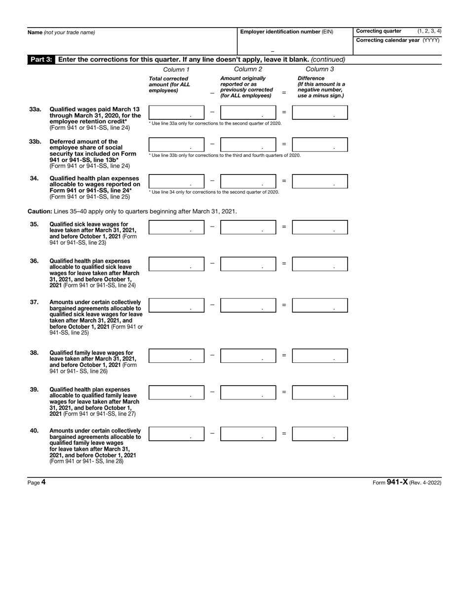 IRS Form 941-X - Fill Out, Sign Online and Download Fillable PDF ...