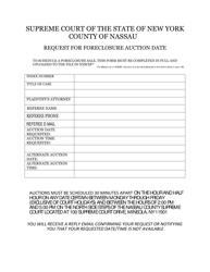 Document preview: Request for Foreclosure Auction Date - County of Nassau, New York