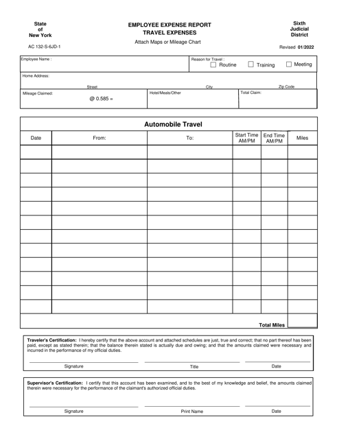 Employee Expense Report - Travel Expenses - New York Download Pdf