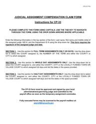 Form CP-33 Payroll Operations Judicial Assignment Compensation Claim Form - New York, Page 2