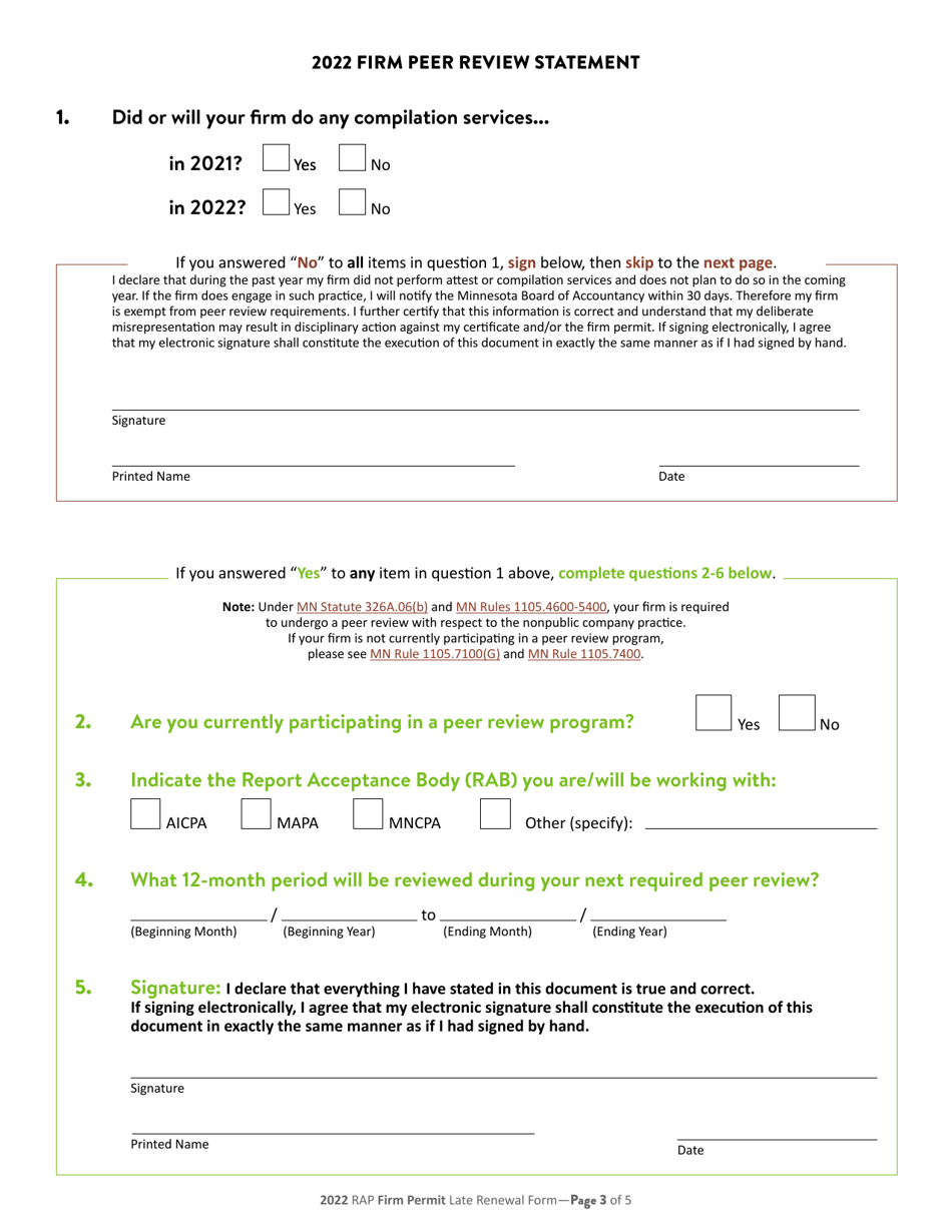 Rap Firm and Sole Proprietor Permit Renewal - Minnesota, Page 4