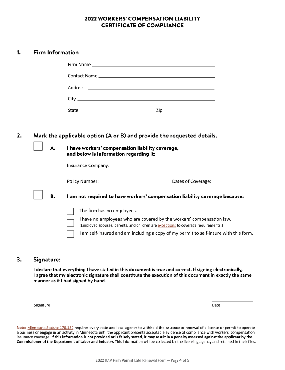 Rap Firm and Sole Proprietor Permit Renewal - Minnesota, Page 5