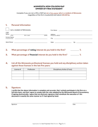 Application for Minnesota Sole Proprietor Firm Permit - Minnesota, Page 6