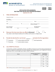 Application for Minnesota Rap Firm Firm or Rap Sole Proprietor Permit - Minnesota, Page 2