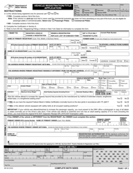 Form MV-82 &quot;Vehicle Registration/Title Application&quot; - New York