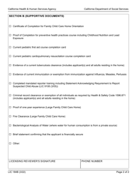 Form LIC184B Notification of Incomplete Application Family Child Care Home - California, Page 2