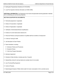 Form LIC184D Notification of Incomplete Application Child Care Centers 30 Day Noia - California, Page 2