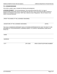 Form LIC613B Personal Rights Children&#039;s Residential Facilities - California, Page 2