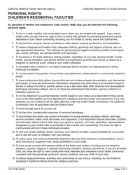 Form LIC613B Personal Rights Children&#039;s Residential Facilities - California, Page 3