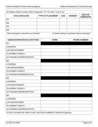 Form LIC624 LE Law Enforcement Contact Report - California, Page 2