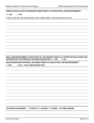 Form LIC624 LE Law Enforcement Contact Report - California, Page 3
