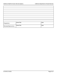 Form LIC624 LE Law Enforcement Contact Report - California, Page 6