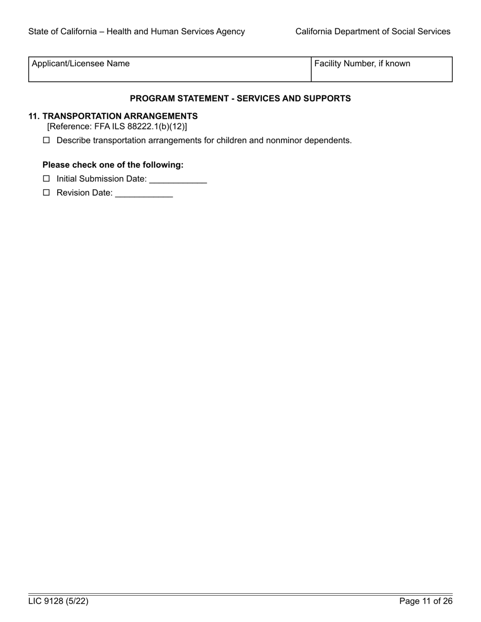 Form LIC9128 Foster Family Agency Program Statement - California, Page 17