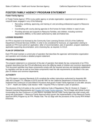 Form LIC9128 Foster Family Agency Program Statement - California, Page 2