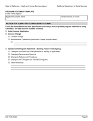 Form LIC9128 Foster Family Agency Program Statement - California, Page 5