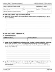 Form LIC9283 Infection Control Plan - Adult Day Programs - California, Page 2