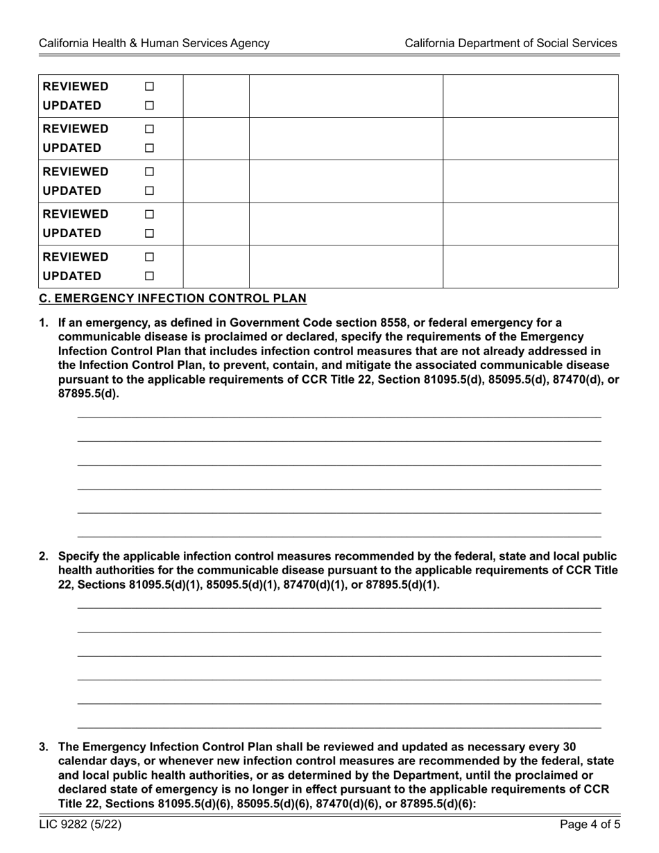 Form LIC9282 - Fill Out, Sign Online and Download Fillable PDF ...