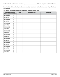 Form LIC9282 Residential Infection Control Plan - California, Page 5
