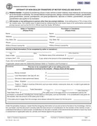 Document preview: Form RV-F1301201 Affidavit of Non-dealer Transfers of Motor Vehicles and Boats - Tennessee