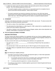 Form AAP4 Eligibility Certification - Adoption Assistance Program - California, Page 2
