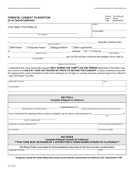 Document preview: Form AD1A Parental Consent to Adoption (In or out-Of-California) - California