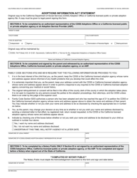 Document preview: Form AD908 Adoptions Information Act Statement - California