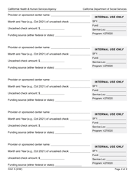 Form CAC3 Uncashed Child and Adult Care Food Program Reimbursement Remittance - California, Page 2