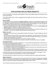 Form CF285A Application for CalFresh Benefits - California