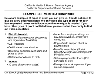 Form CW2200LP Request for Verification - Large Print - California, Page 7